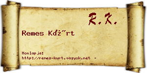 Remes Kürt névjegykártya